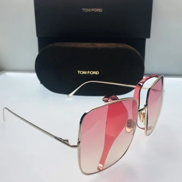 Tom Ford Toby-02 TF901 28T Gld Metal Woman s Side Shield Sunglasses 60mm - Picture 5 of 13